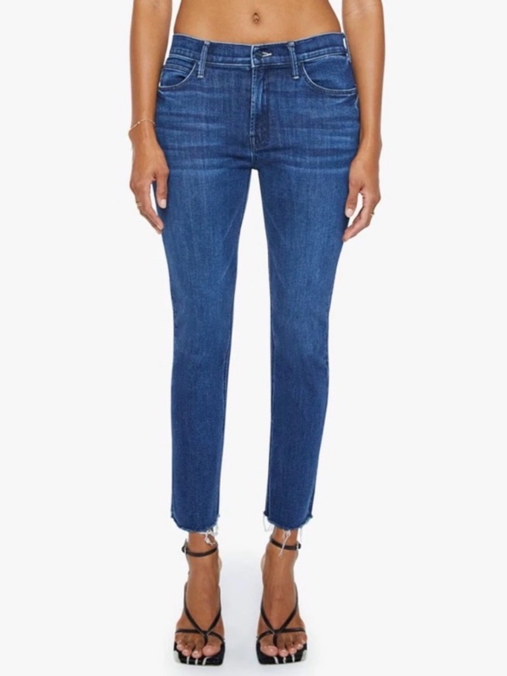 Mother Mid Rise Dazzler Jean with Ankle Fray
